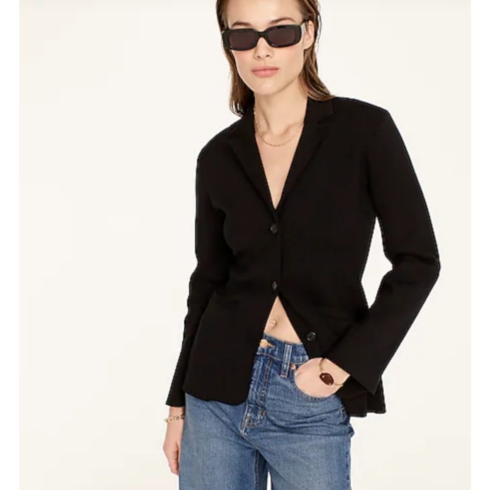 18. J.Crew Cinched-waist sweater-blazer - Picture 3 of 10